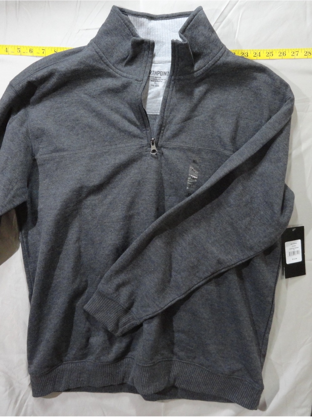 Men's Half-Zip Mock Neck Sweater - Charcoal